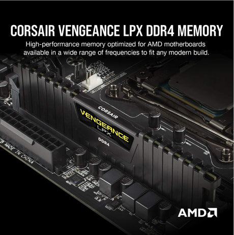 Corsair VENGEANCE LPX 16GB (2 X 8GB) DDR4 DRAM 3200MHZ (CMK16GX4M2B3200C16B) - Black
