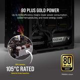 Corsair RM550x 80 PLUS Gold 550 W Fully Modular ATX Power Supply - Black