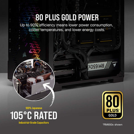 Corsair RM550x 80 PLUS Gold 550 W Fully Modular ATX Power Supply - Black