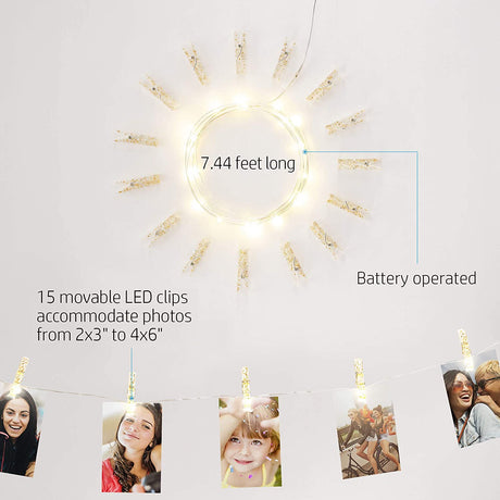 HP Sprocket Light String with Clips, LED Light String - Blue