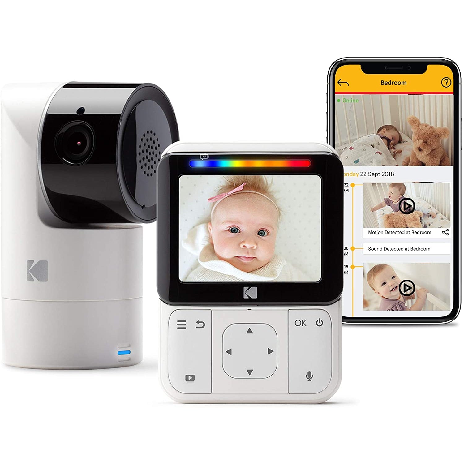 Kodak Cherish C225 Smart Baby Monitor, White
