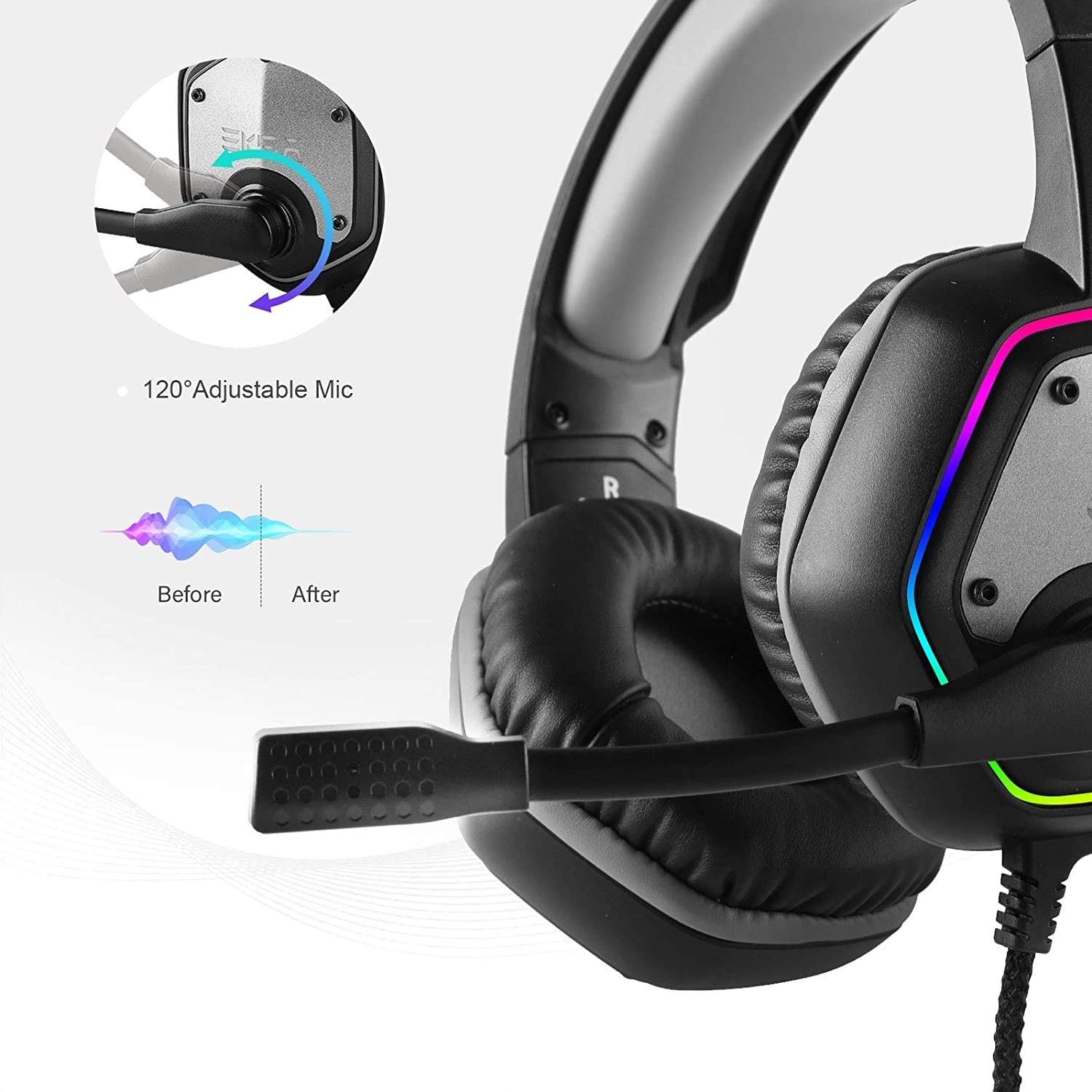 Eksa E1000 RGB USB Gaming Headset for PC and PS4