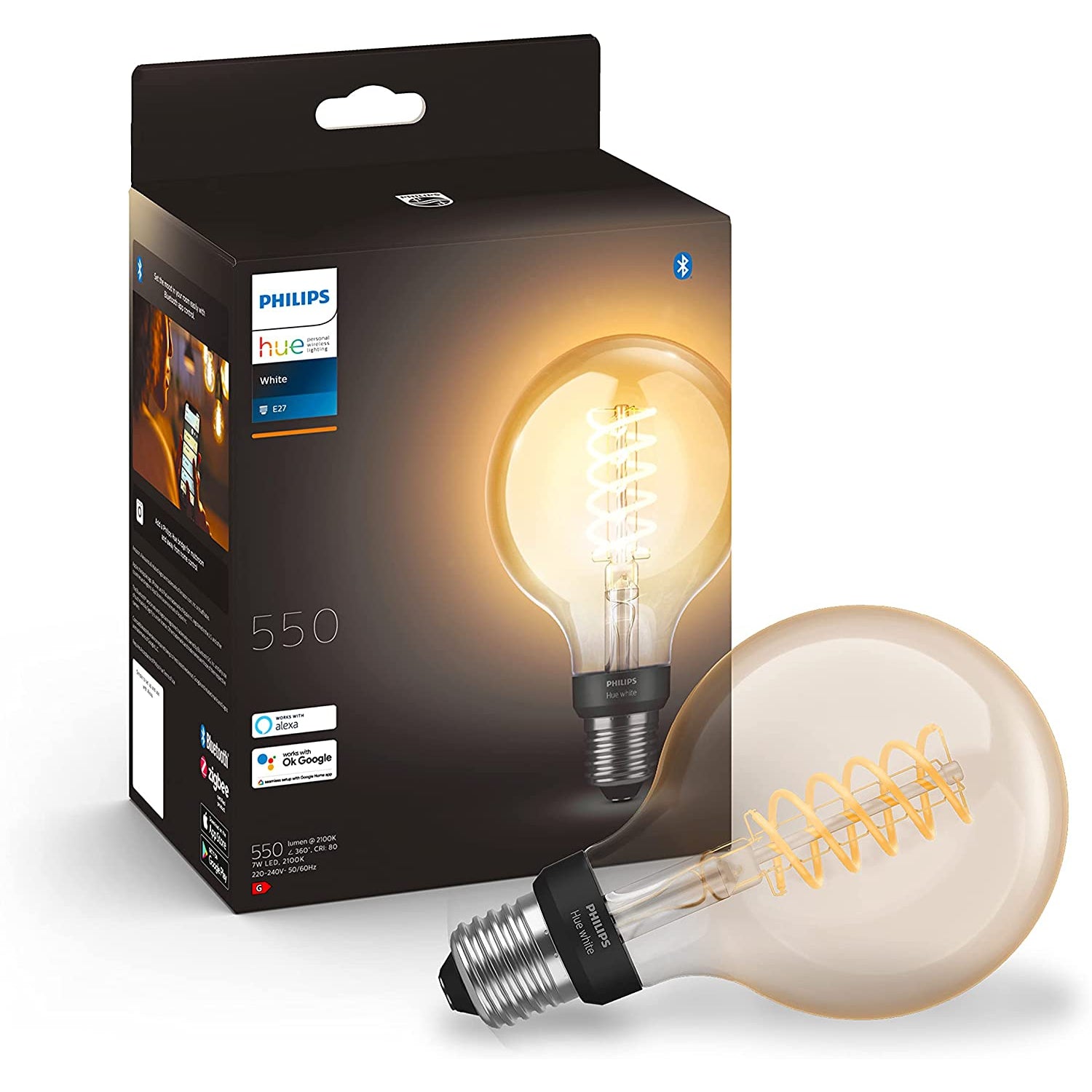 Philips Hue White Filament Single Smart LED Bulb G93 E27 Bulb