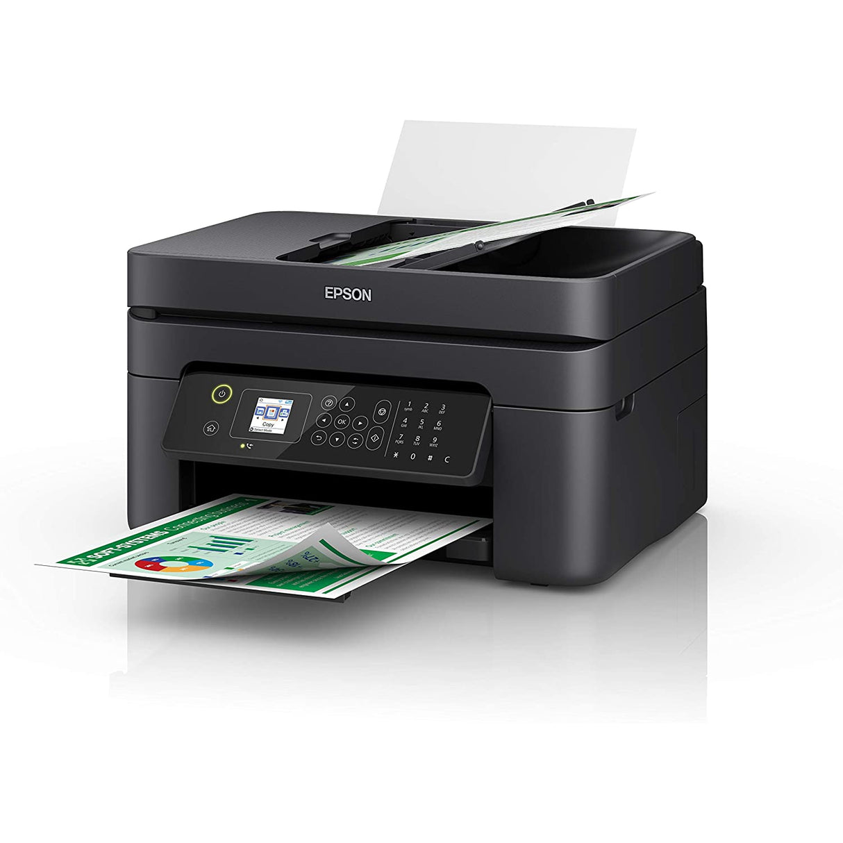 Epson WorkForce WF-2830DWF Print/Scan/Copy/Fax Wi-Fi Printer with ADF, Black