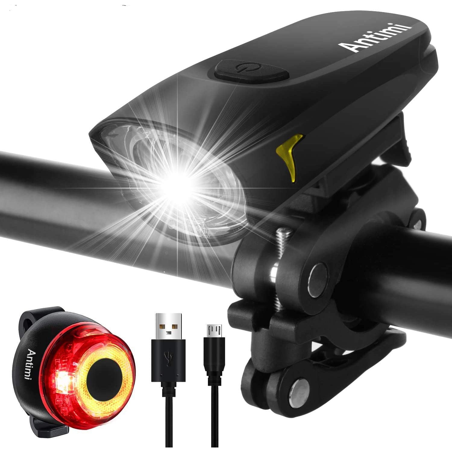 Antimi Rechargeable LED Bike Light - Black