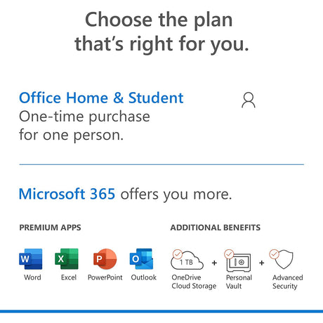 Microsoft Office 2019 Home & Student 1 User, PC or Mac