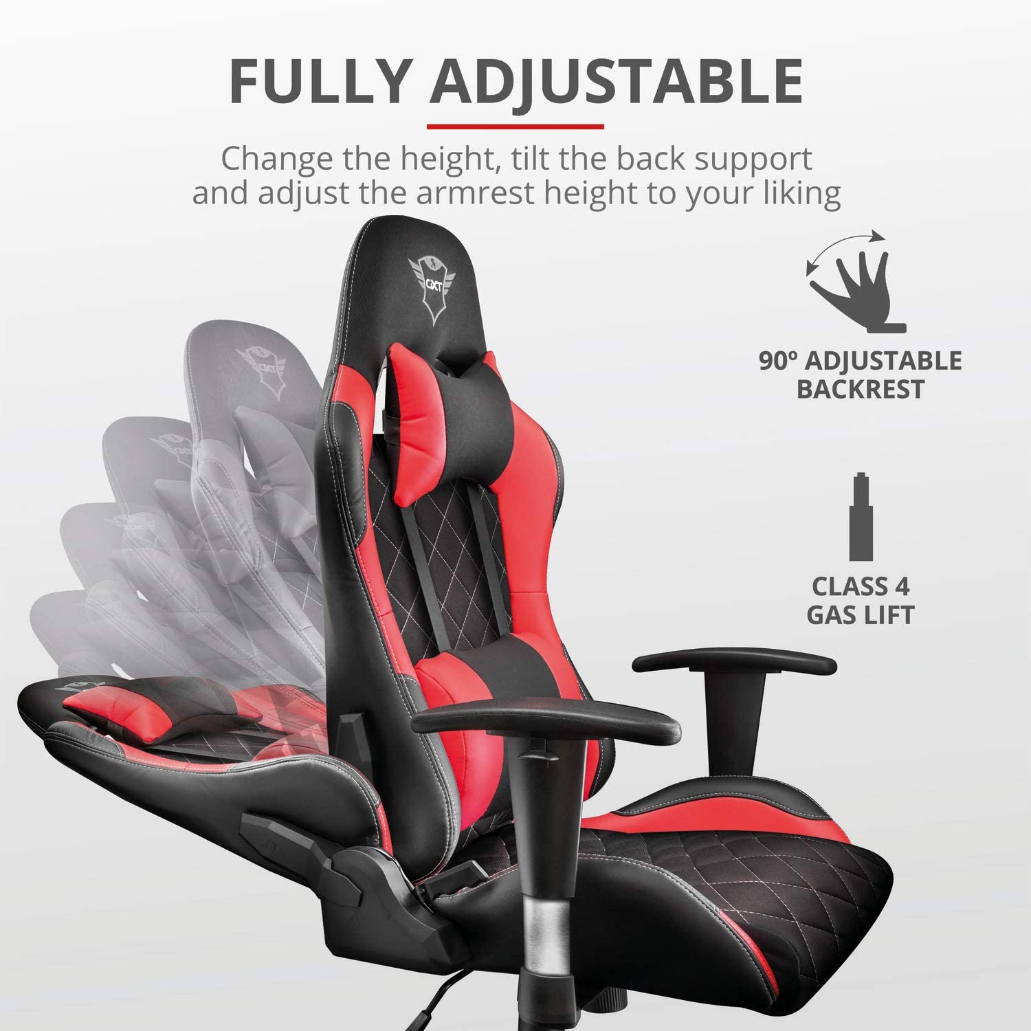 Trust GXT 707R Resto Gaming Chair - Red - Refurbished Pristine