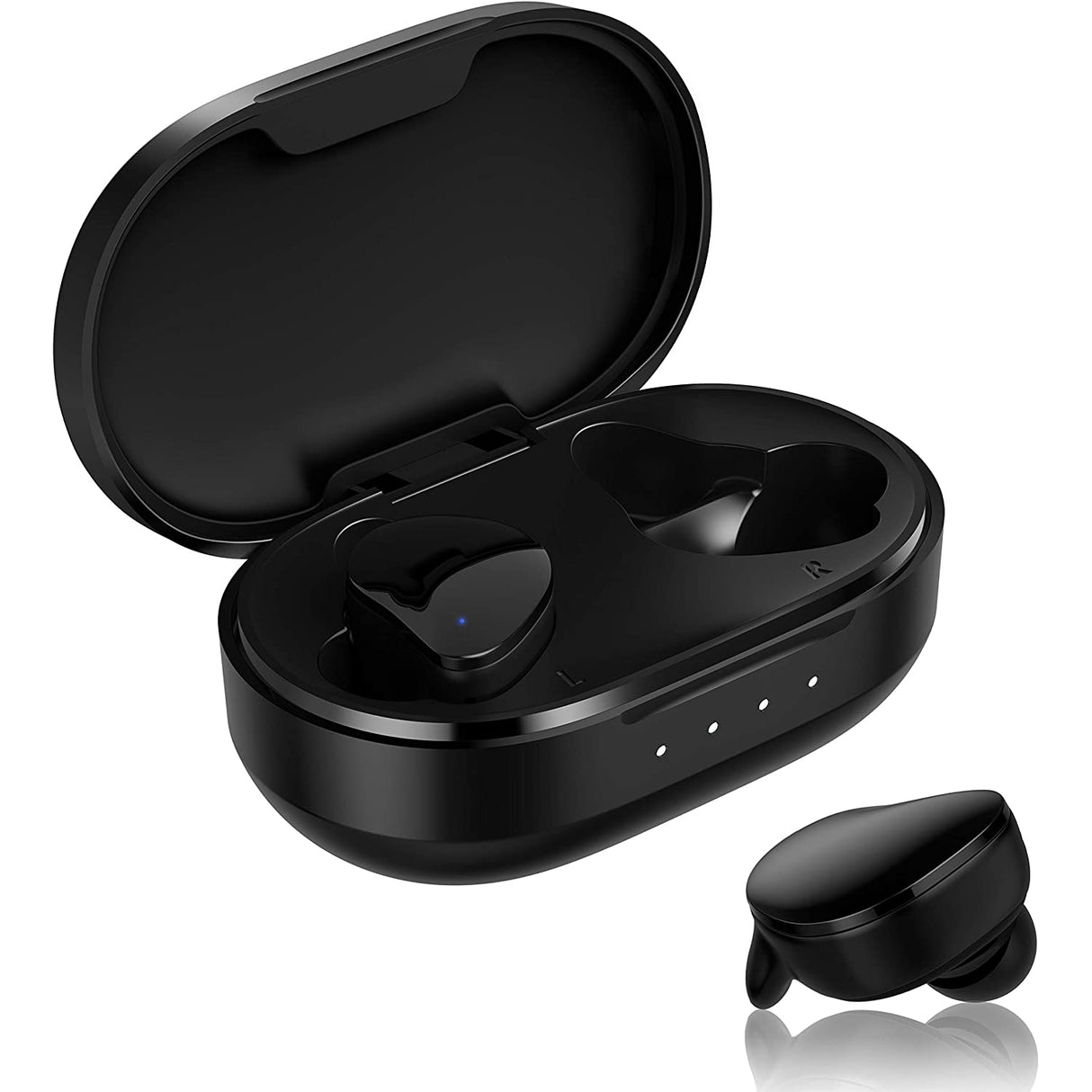 DM Life DM-H100 Bluetooth 5.0 True Wireless Stereo Headphones, Black