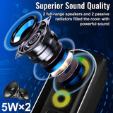 NJSJ Wired RGB Gaming Speakers for Desktop,10W USB Powered Stereo Sound, Connect via AUX 3.5mm Plug to Computer, Laptop, Monitor, TV