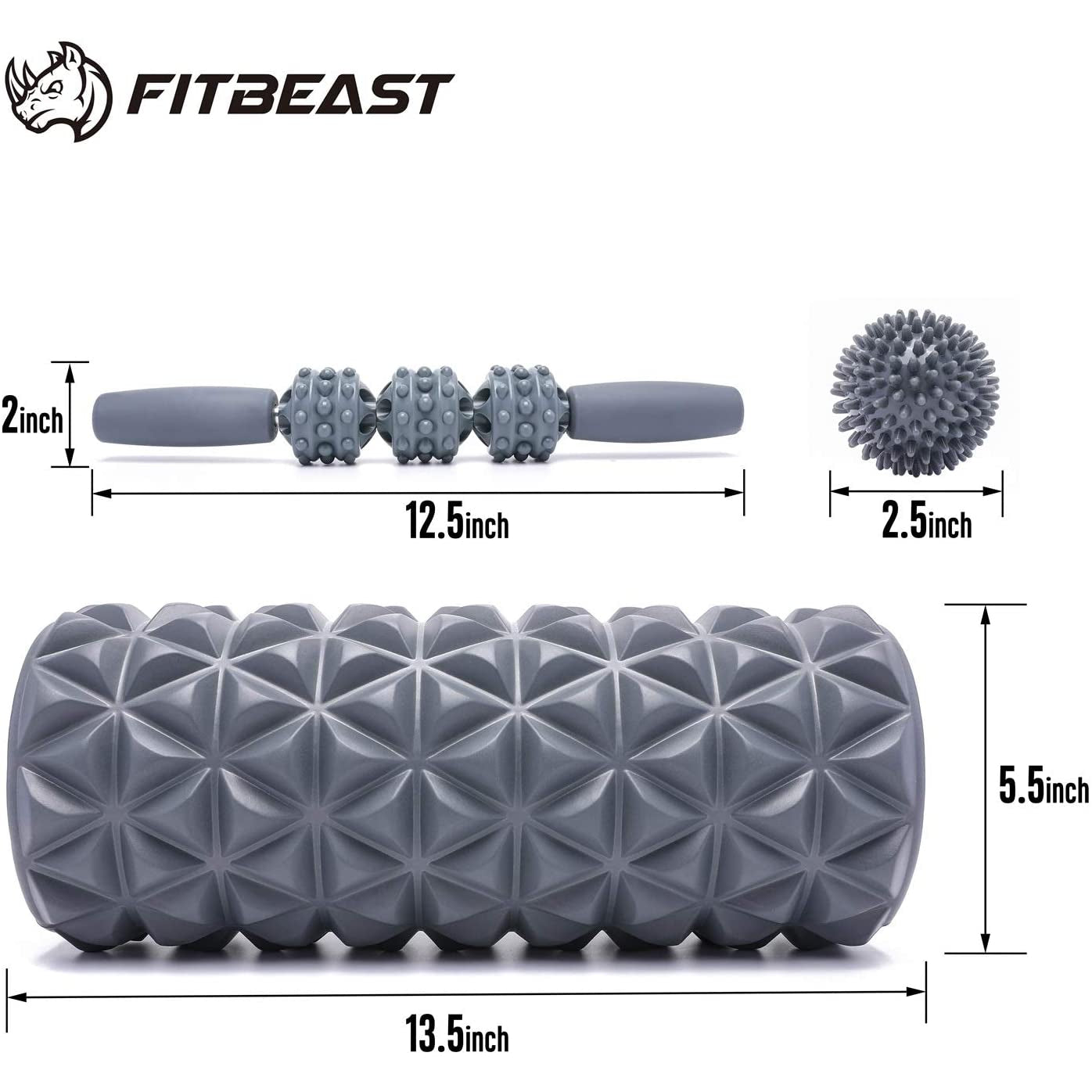FitBeast Foam Roller 2 in 1 for Deep Tissue Massager