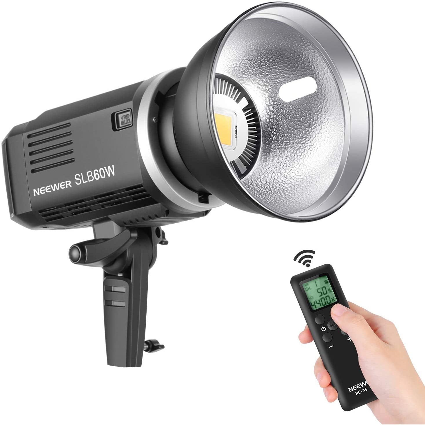 Neewer SLB60W LED Video Light White 5600K Version TLCI 95+ with Remote Control and Reflector