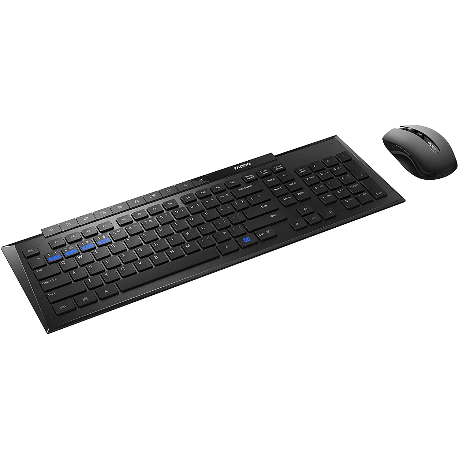 Rapoo 8200M Multi-mode Wireless Keyboard & Mouse, Black