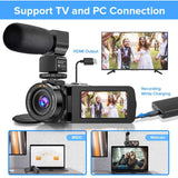 Video Camera Camcorder 2.7K Ultra HD YouTube Vlogging Camera 36MP IR Night Vision Digital Camera Recorder 16X Digital Zoom 3 inch IPS Touch Screen