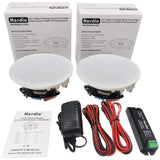 Herdio 6.5 Inches 300 Watts Round Bluetooth Ceiling Speakers 2 Way Flush Mount Stereo Sound
