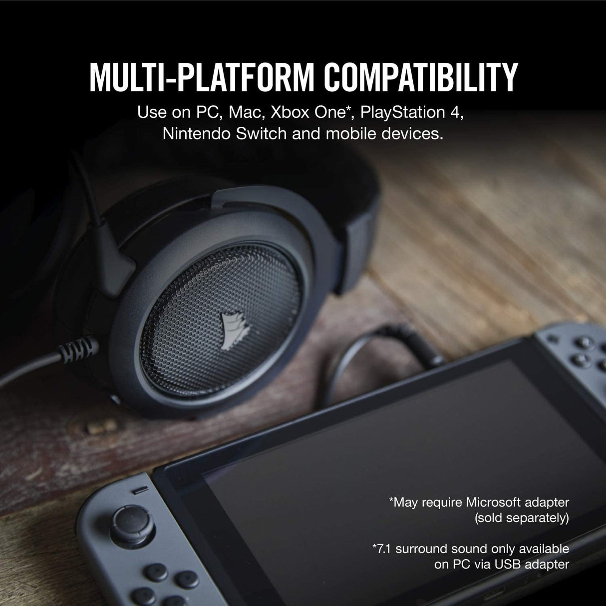 Corsair HS60 Multiplatform Surround Stereo Gaming Headset - Black
