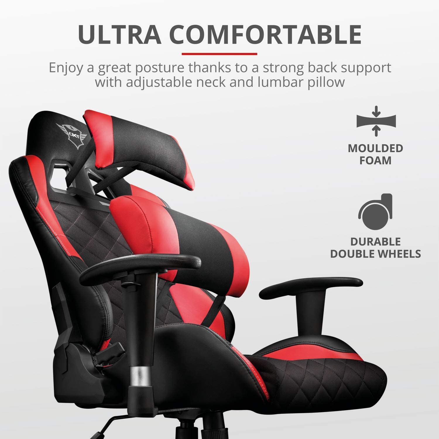 Trust GXT 707R Resto Gaming Chair - Red - Refurbished Pristine