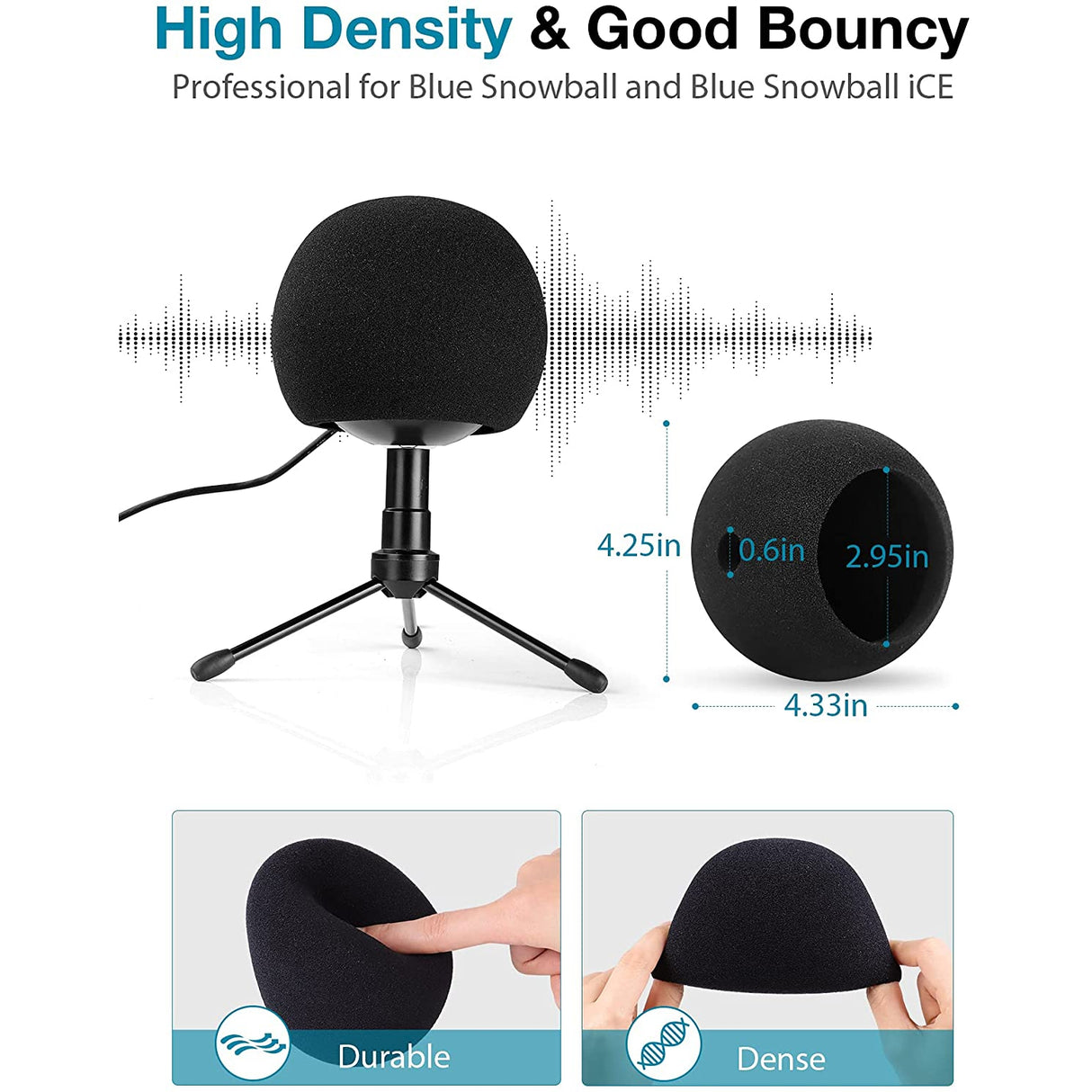 InnoGear Adjustable Microphone Stand with Mic Pop Filter, Universal Mic Clip, 3/8'' to 5/8'' Screw Adapter, Microphone Windscreen
