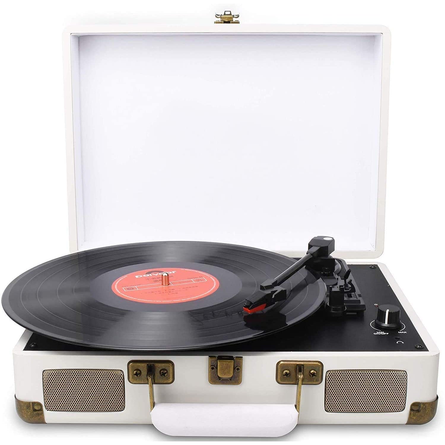 Digitnow Three Speeds Turntable Retro Record Player with Built-in Stereo Speakers, Supports USB, Headphone Jack ,Suitcase Design