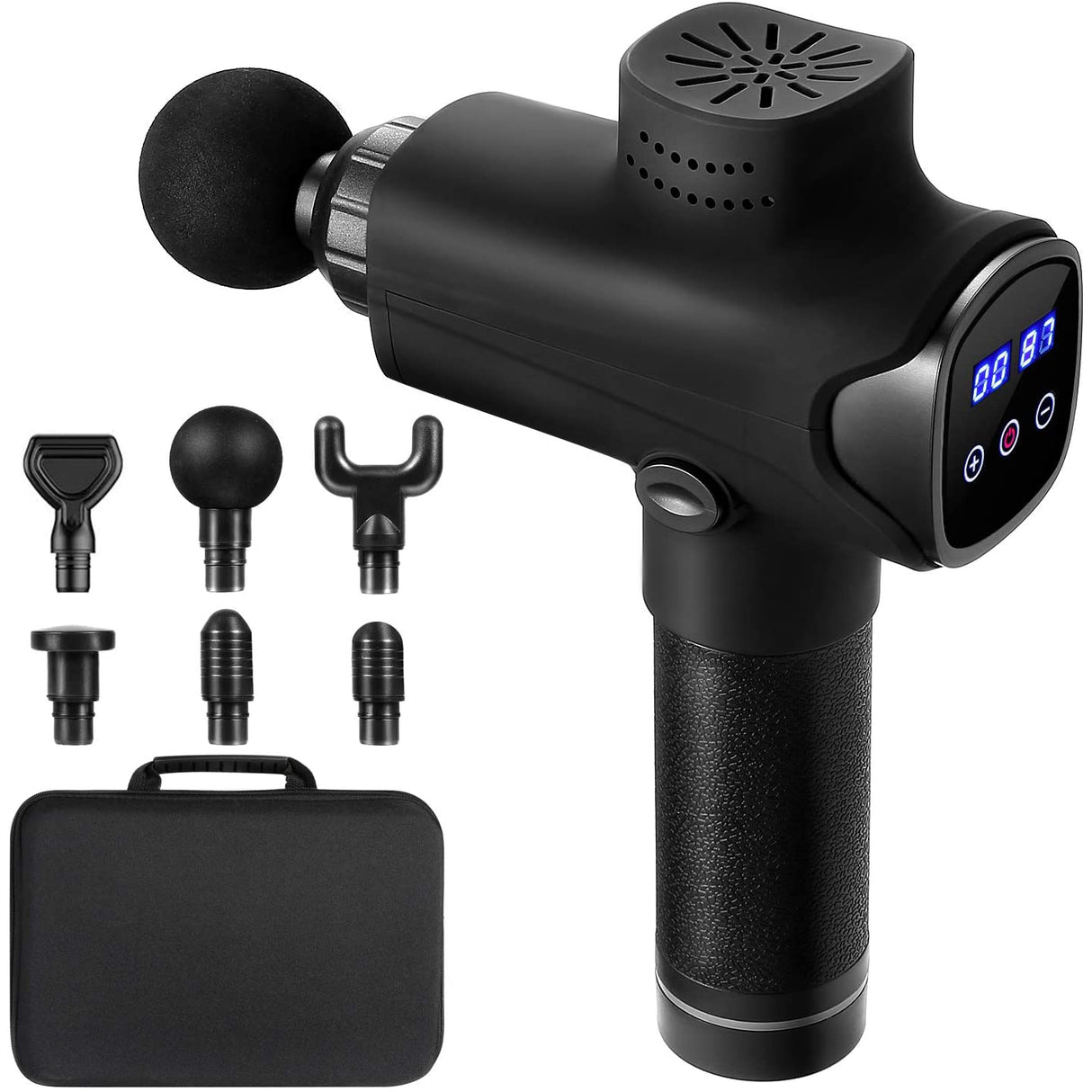 Ysimee Hand-Held Deep Tissue Muscle Massager with 30 Speeds, 6 Massage Heads & Ultra-Quiet Technology