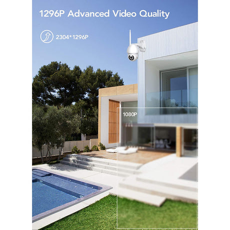 Mibao WiFi Home Security Camera with Pan/Tilt 360° View, IP66 Waterproof, Night Vision, Motion Detection, 2-Way Audio