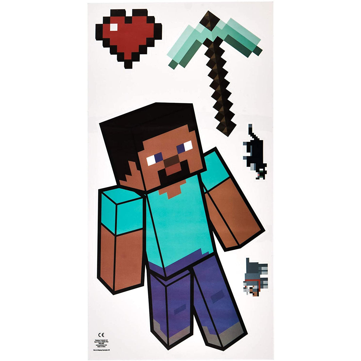 Paladone Minecraft Decals, Removable Vinyl Wall Stickers, 4 Sheets