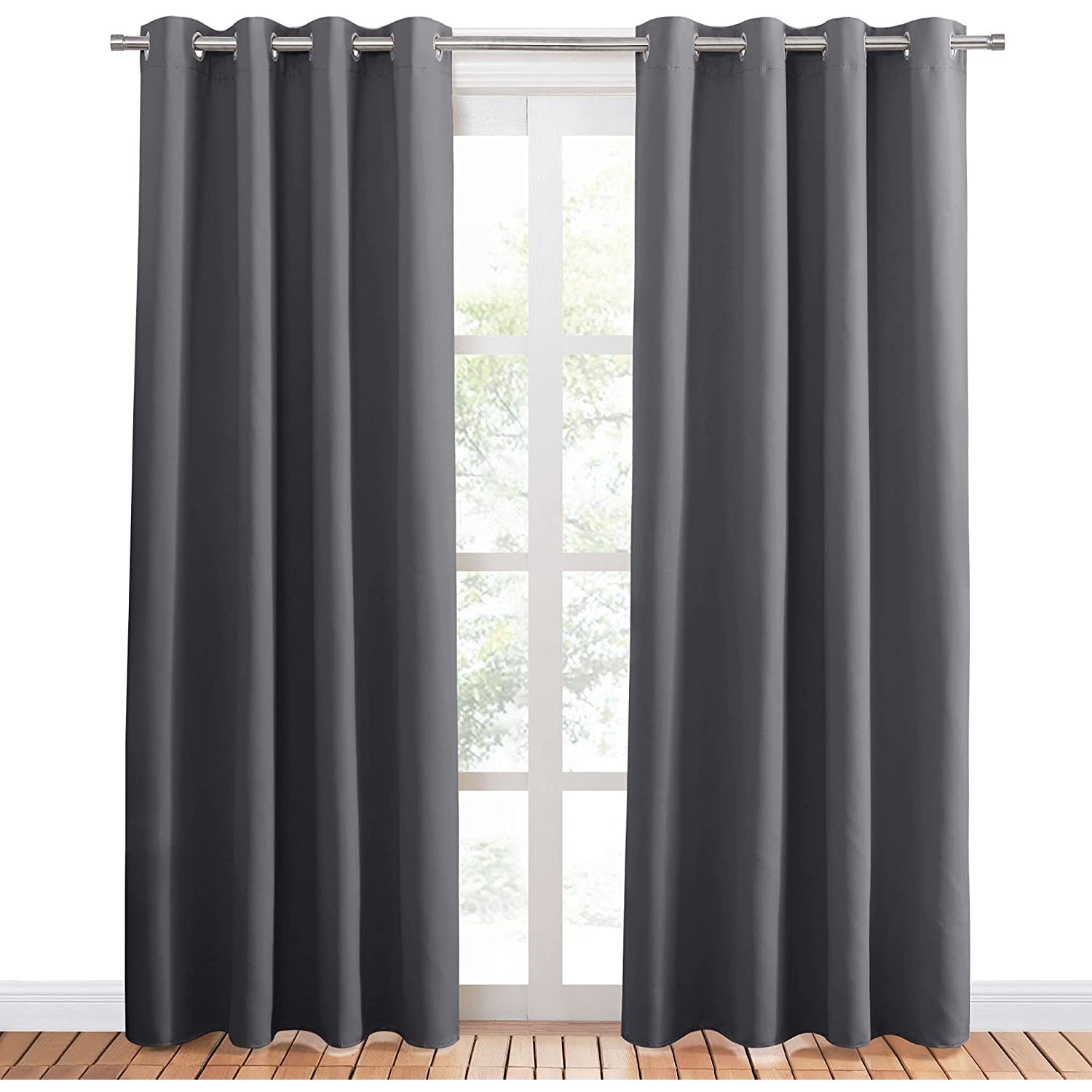 Pony Dance Blackout Curtains - Grey, W 52 x 84 in, 2 Pieces