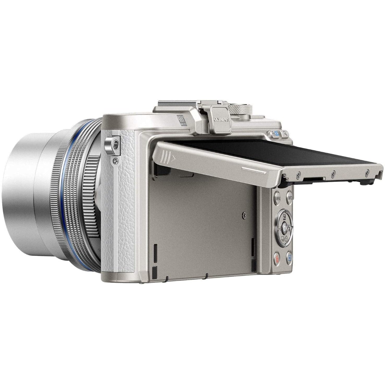 Olympus PEN E-PL8 Kit, 16.4 Megapixel, Image Stabilisation, Electronic Viewfinder, FHD Video, Wi-Fi + M.Zuiko 14-42 mm EZ Zoom Lens, White/Black