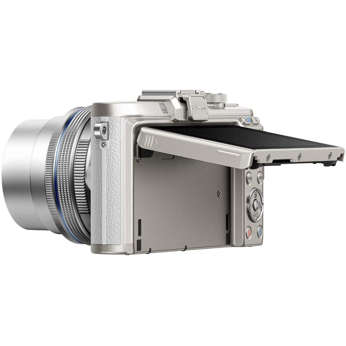 Olympus PEN E-PL8 Kit, 16.4 Megapixel, Image Stabilisation, Electronic Viewfinder, FHD Video, Wi-Fi + M.Zuiko 14-42 mm EZ Zoom Lens, White/Black