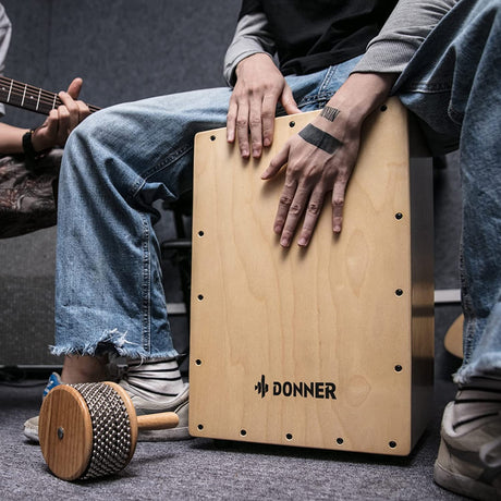Donner DCD-1 Cajon Drum Box Full Size Wooden Cajon Drum Kit Birch Wood