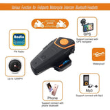 Fodsports BT-S2 Motorcycle Helmet Intercom Headset Water Resistant Bluetooth Interphone Communication System with 1000m