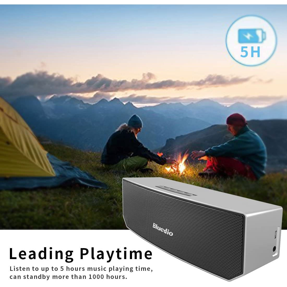 Bluedio BS-3 Portable Bluetooth Speaker - Silver / Black
