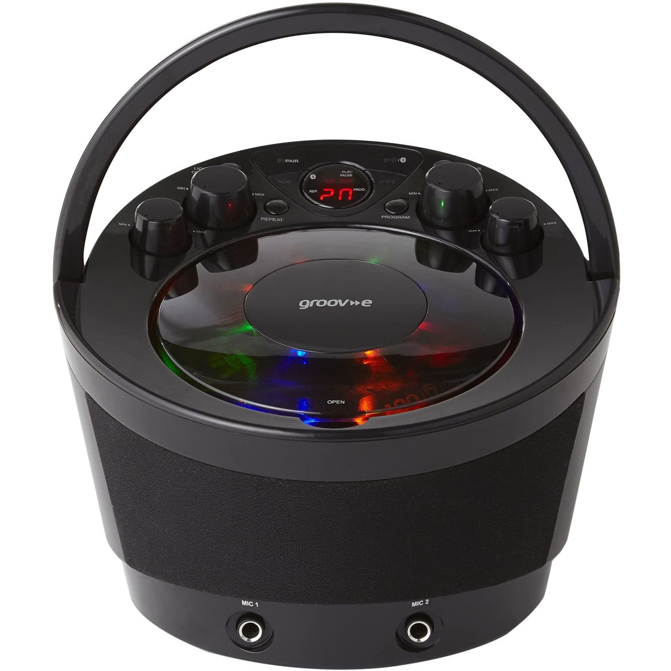Groov-e GV-PS923 Portable Party Karaoke Boombox Machine with CD Player