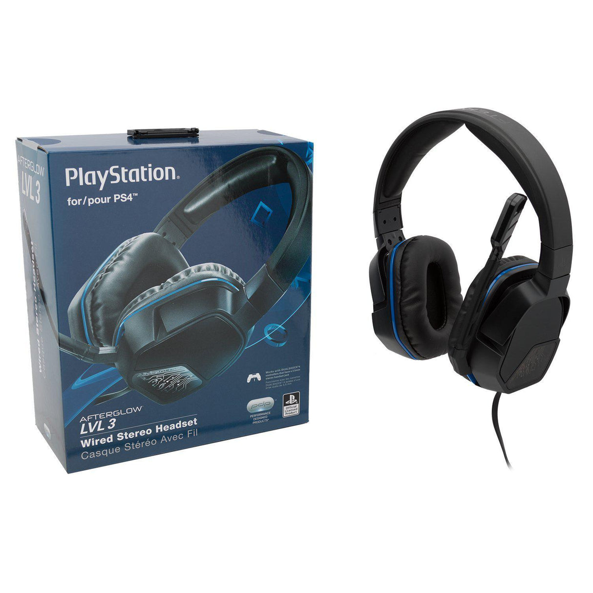Afterglow LVL 3 Stereo Headset for PlayStation 4, Black and Blue