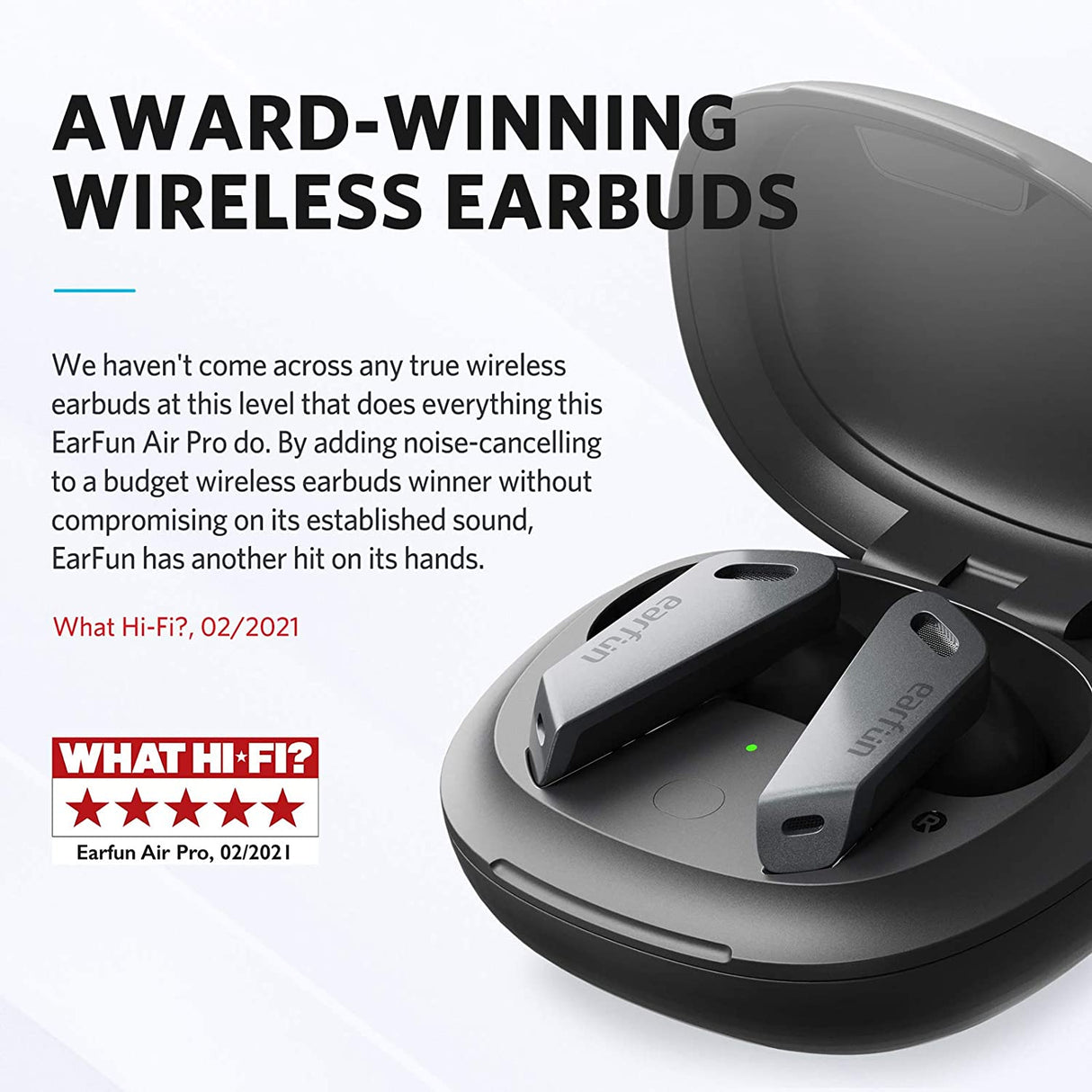 EarFun Air Pro Hybrid Active Noise Cancelling, Bluetooth 5.0 Wireless Headphones with 6 Mics ENC, Stereo Deep Bass, 32H Play Time with USB-C Charge