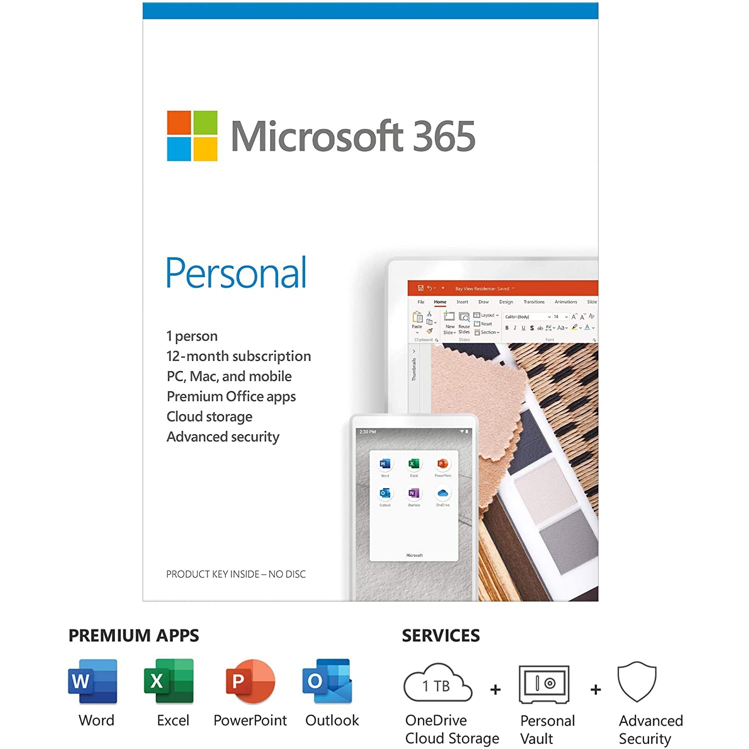 Microsoft Office 365 Personal 1 User 1 Year PC and Mac