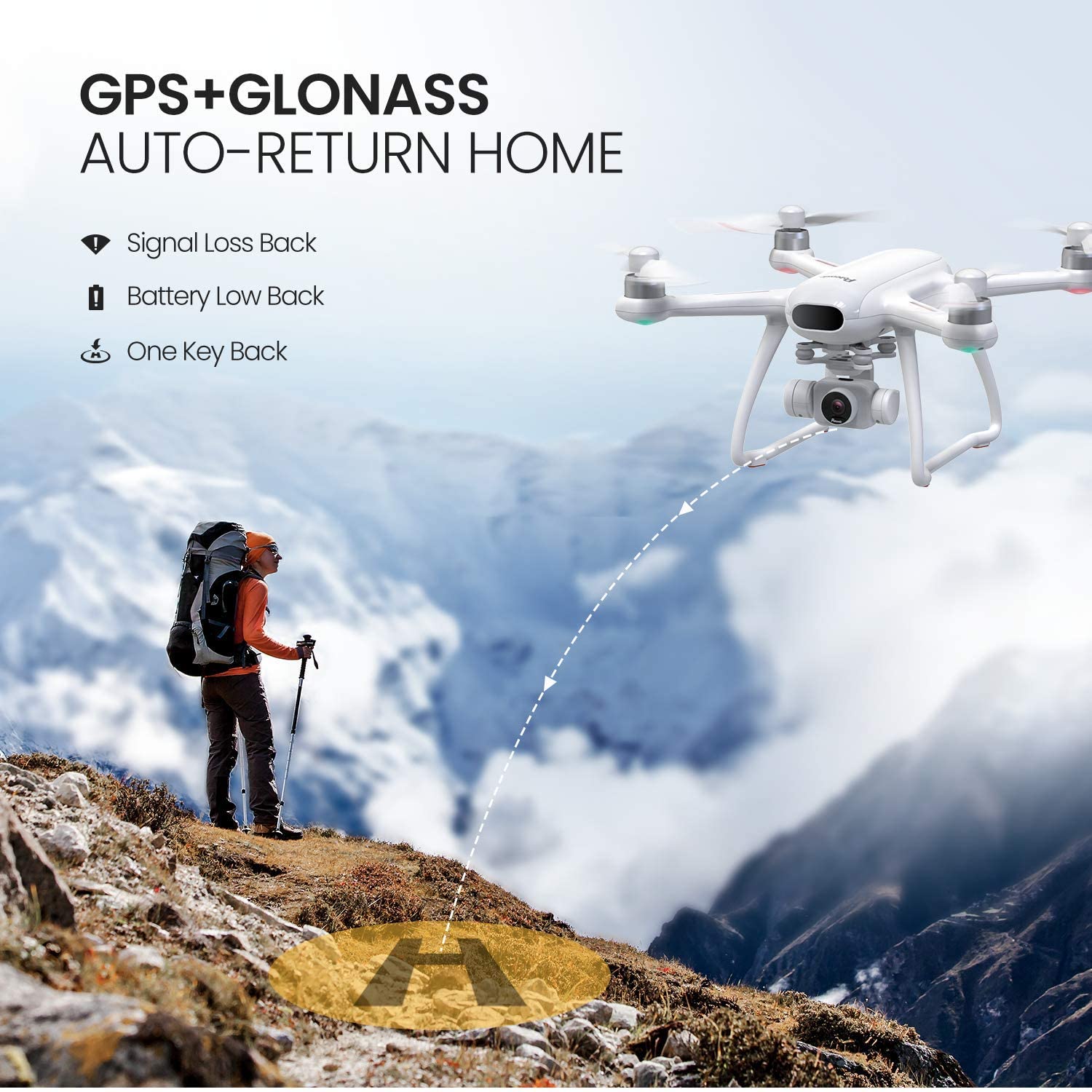 Potensic Dreamer GPS Drone with 4K Camera for Adults, 31Mins Flight Time 2Hrs Charge, GPS RC Quadcopter with Brushless Motors