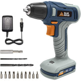 Blue Ridge Cordless Drill Driver 12V, Electric Screwdriver with Charger, 13pcs Accessory Kit