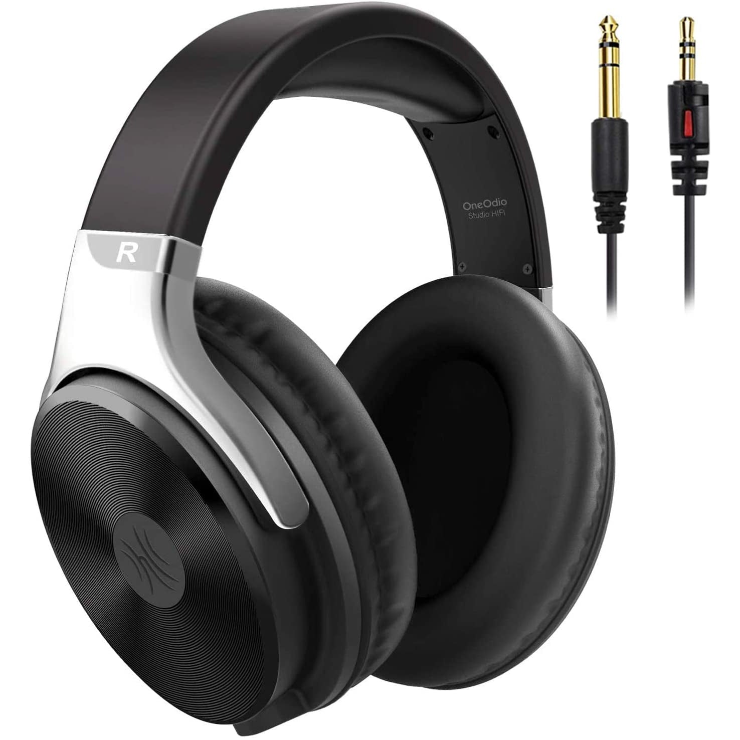 OneOdio Over Ear Wired Hi-Fi Studio Headphones 50mm Speaker, Bright Sliver