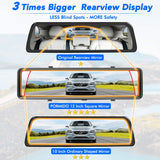 Pormido Smart Streaming Video Mirror Dash Cam 12" Reversing Camera