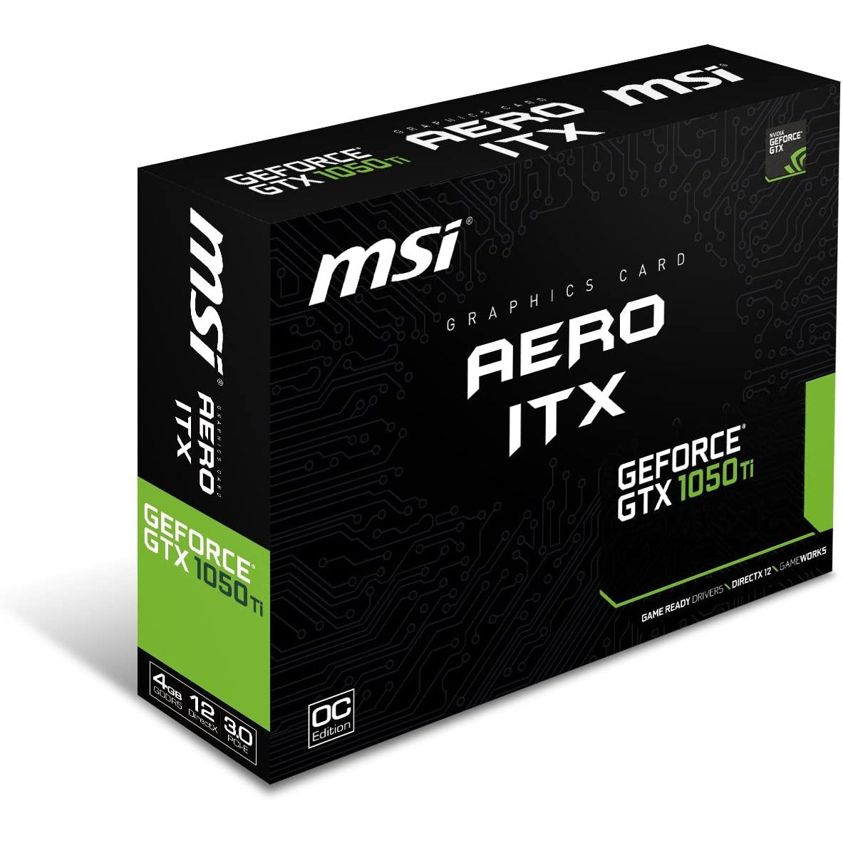 MSI GeForce GTX 1050Ti AERO ITX 4G OCV1 Graphics Card 4GB GDDR5