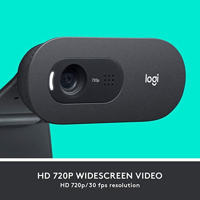 Logitech C505 HD Webcam, 720p HD External USB Camera - Black - Refurbished Excellent