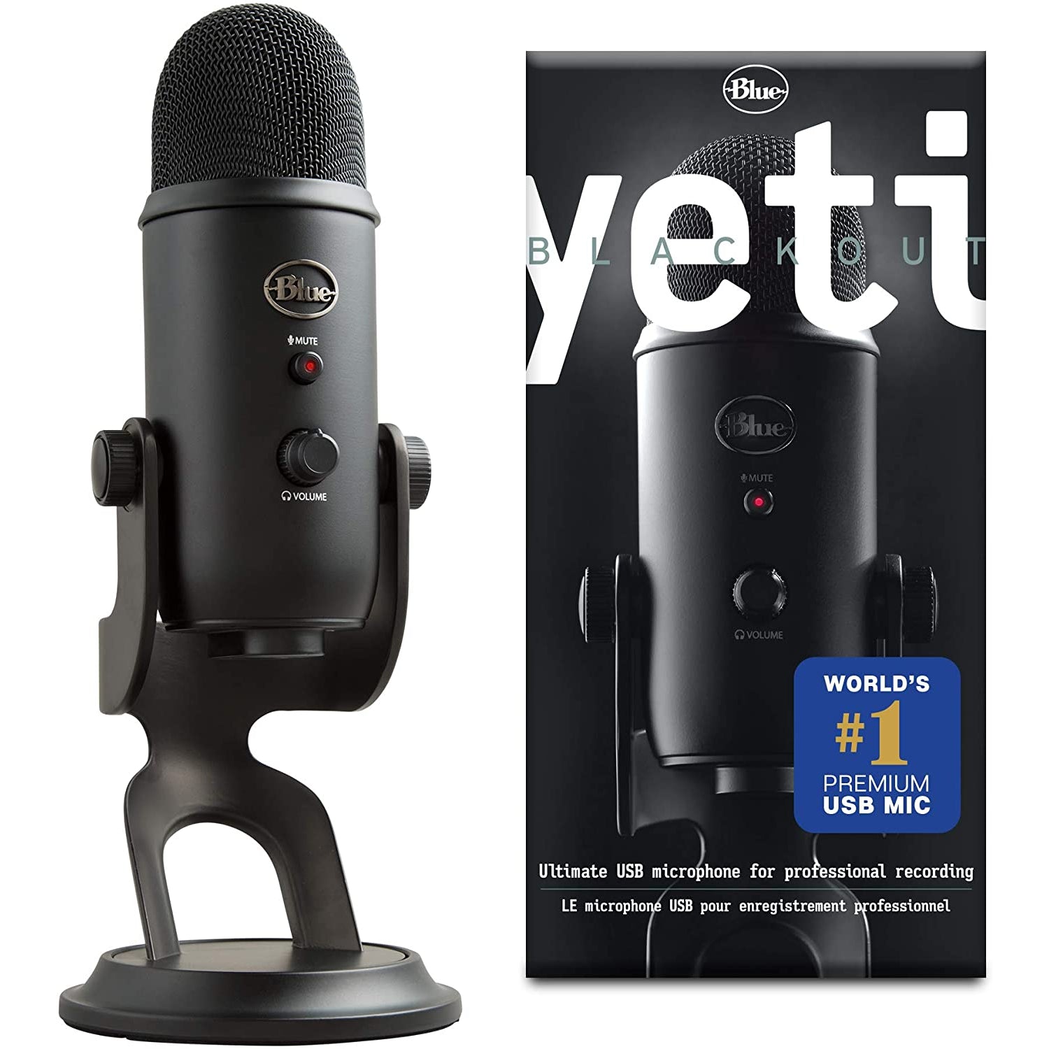 Blue Microphone Yeti Professional USB Microphone For Recording, Streaming, Podcasting, Broadcasting, Gaming, VOICE overs, and More