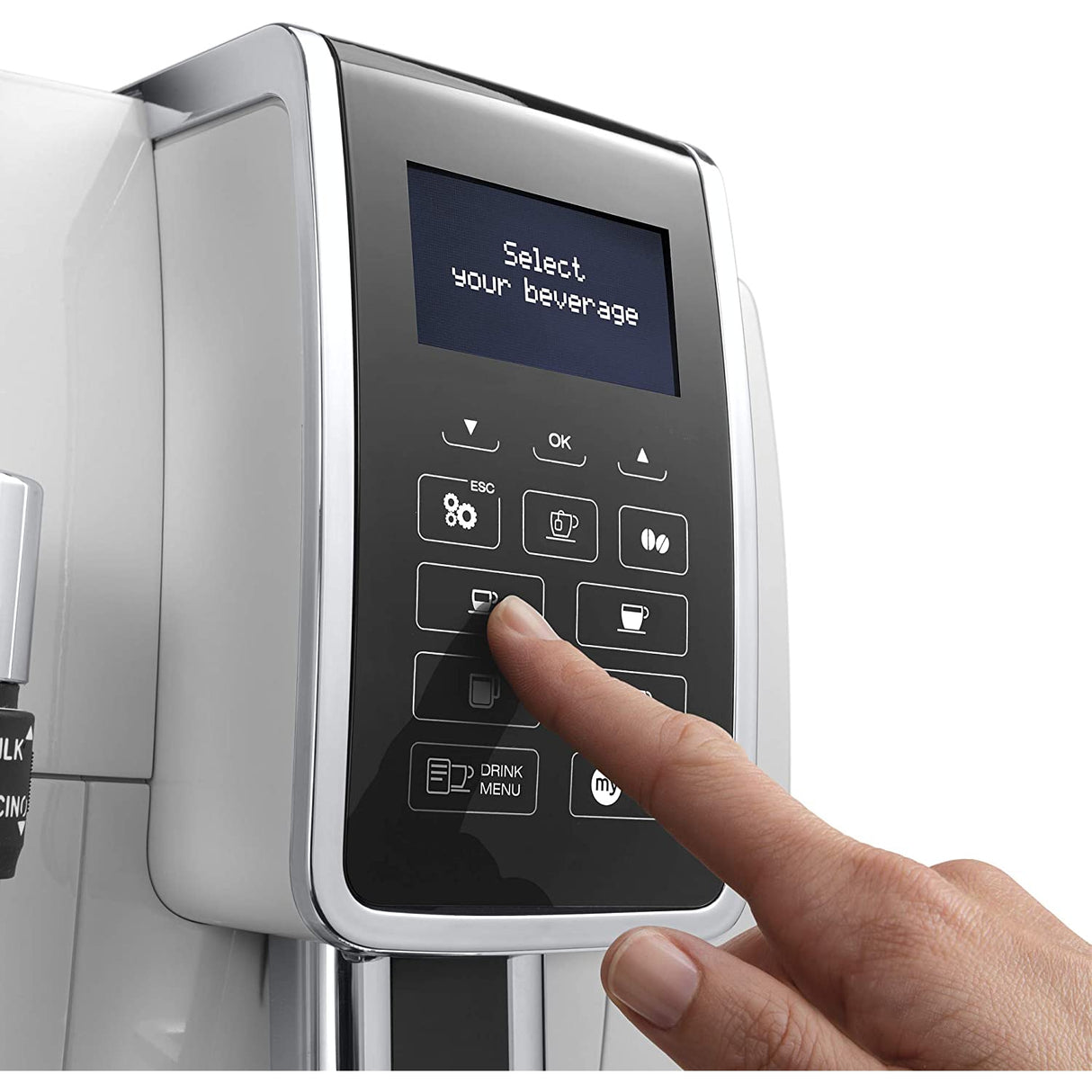 De'Longhi Dinamica Bean-to-Cup Coffee Machine ECAM350.35.W, White