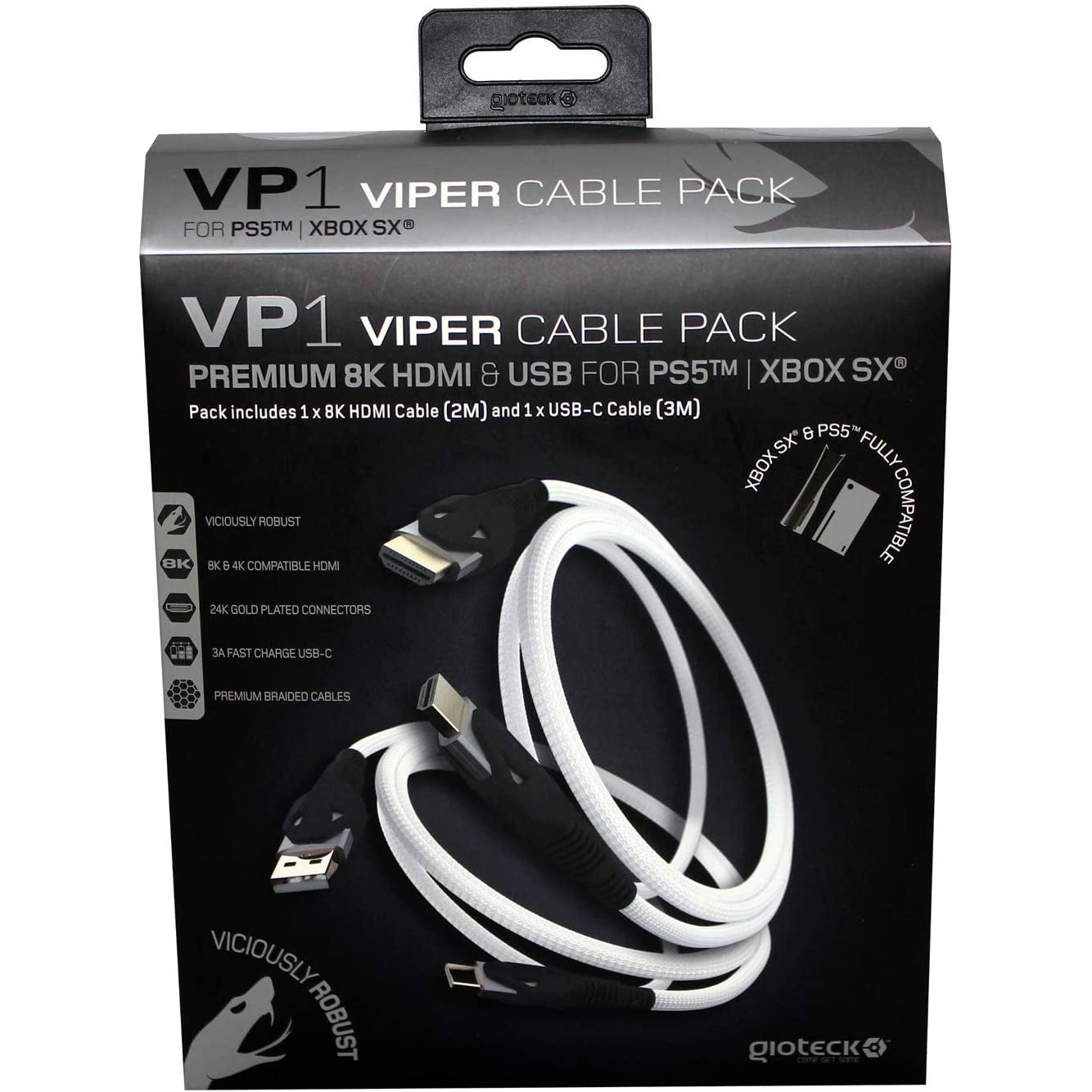 Gioteck VP1 Viper Cable Pack - PS5 / XBOX Series X