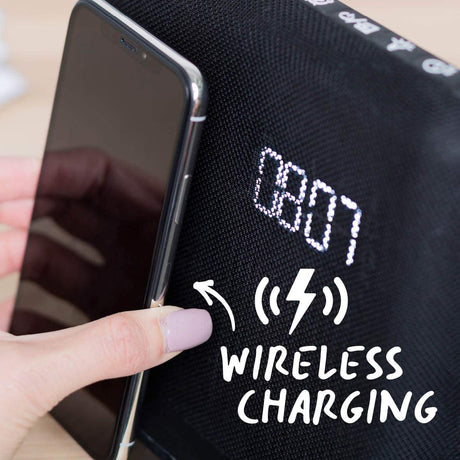 KitSound XDock Qi Charger Wireless Speaker Dock - Brown and Grey