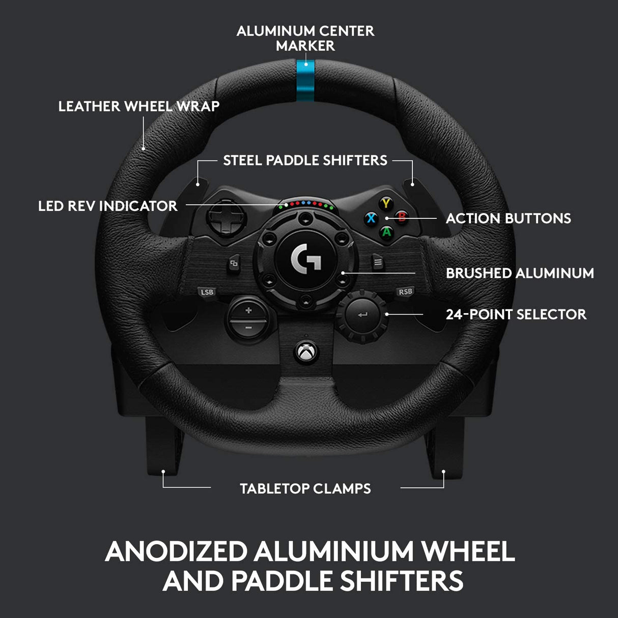 Logitech G923 Trueforce Gaming Steering Wheel and Pedals (Xbox)