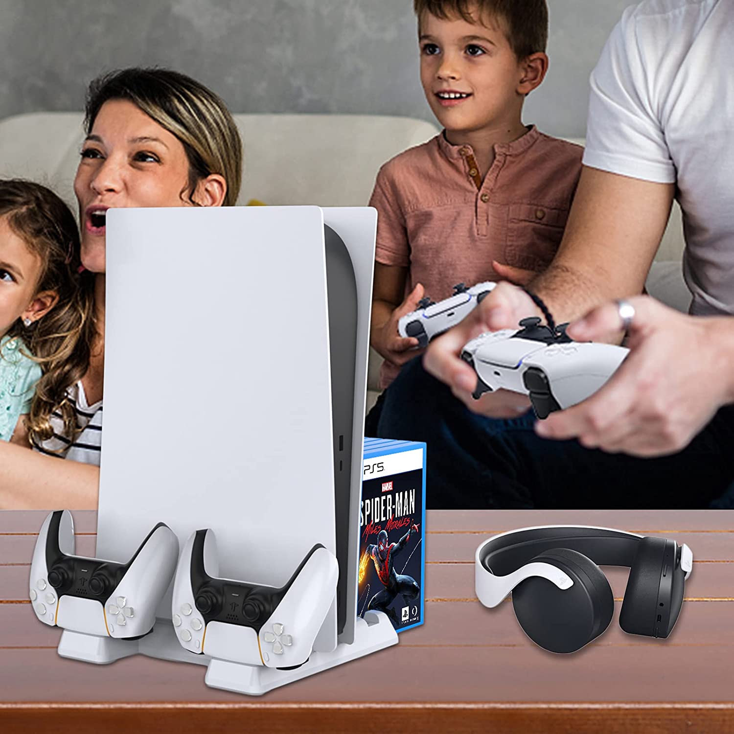 NexiGo Cooling Fans Vertical Stand for PS5 - White
