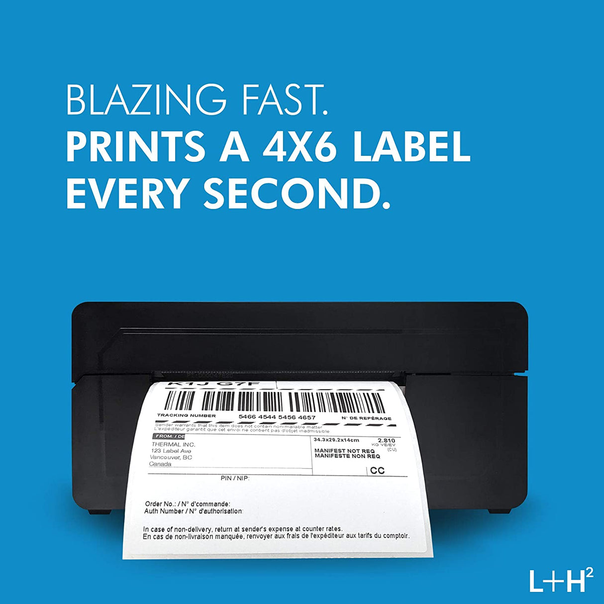Direct Thermal Label Printer for 4x6 Labels – Commercial Grade High-Speed Shipping Label Maker - Black
