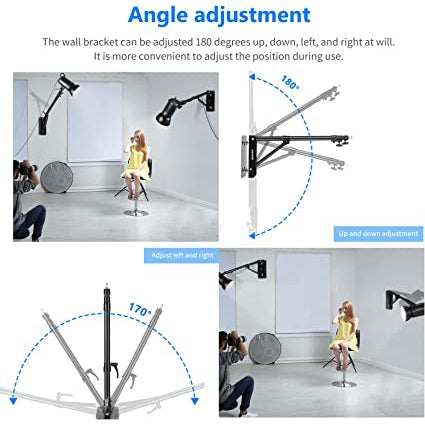 Neewer 49" Triangle Wall Mounting Boom Arm for Studio Lights