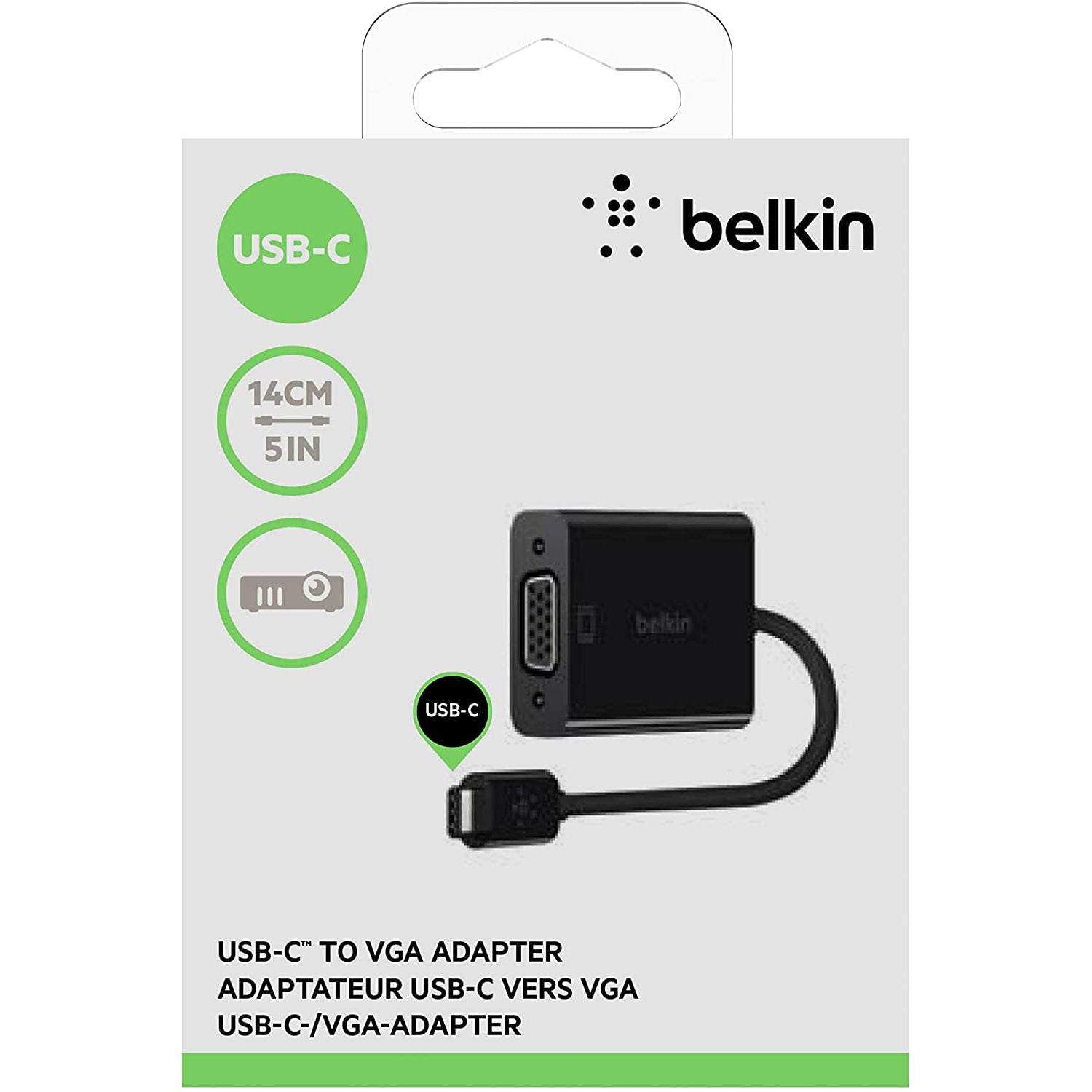 Belkin USB-C to VGA Adapter - Black